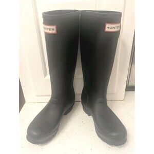 Hunter Kids Original Tall Matte Black Rubber Rain Boots SZ 5G 4B